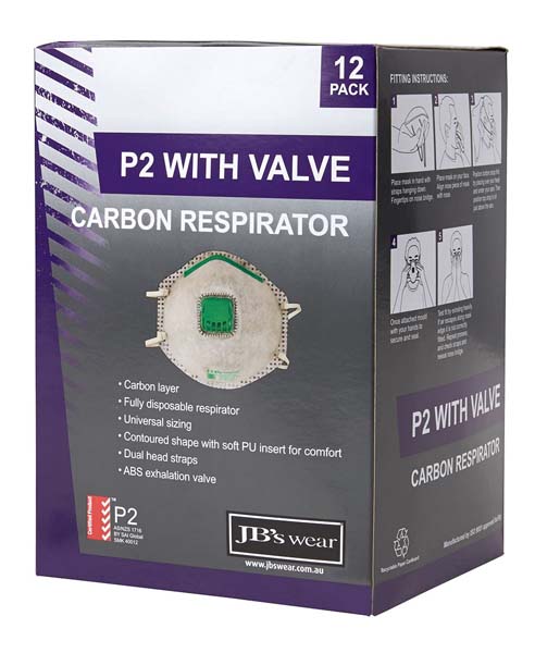 P2 Carbon Cone Respirator 12pc